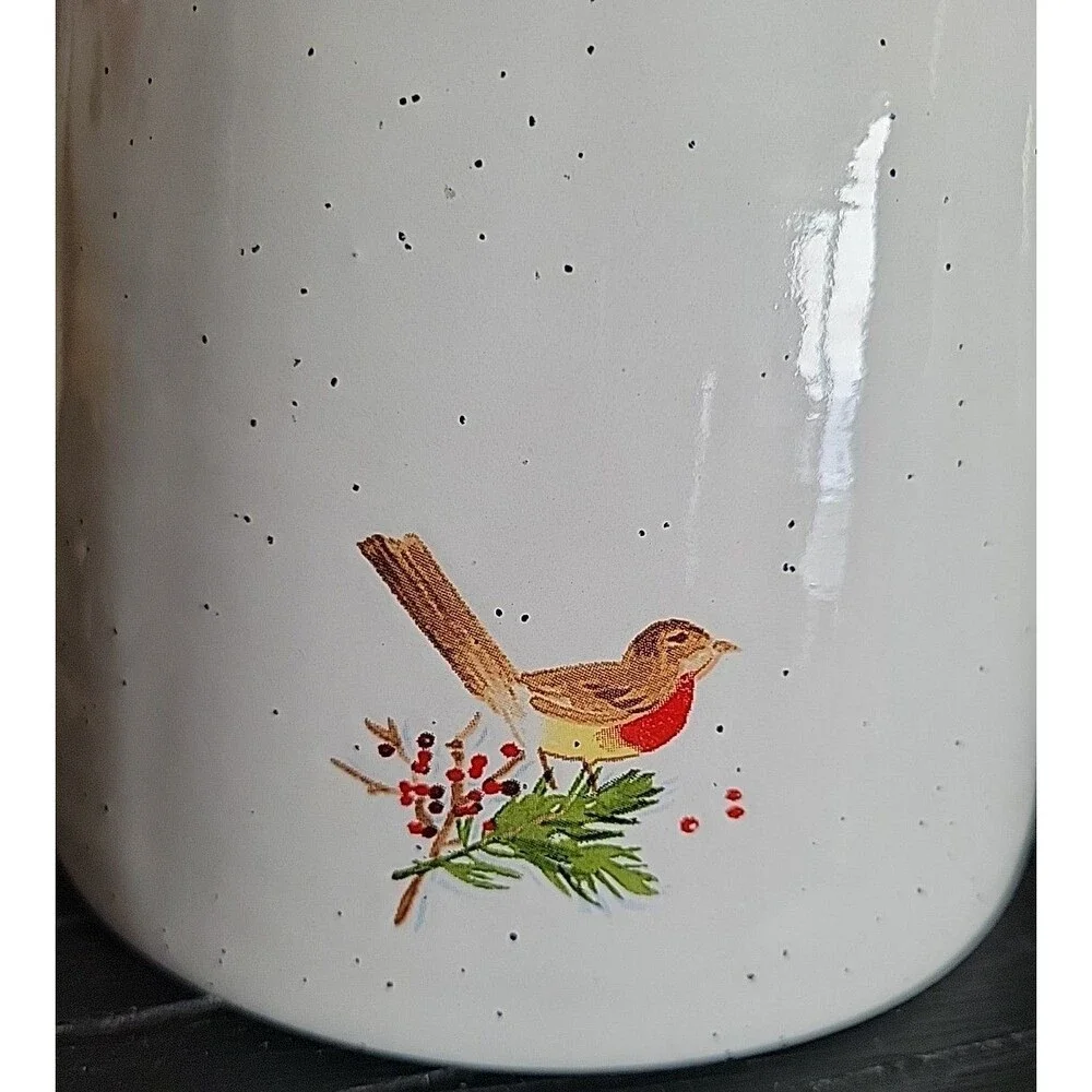 Vintage Hallmark Jan Karon White Enamel Santa Claus Holiday Coffee/Tea Pot